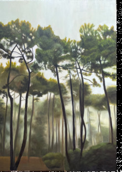 Named contemporary work « Brumes en forêt landaise », Made by HéLèNE DUPERIER