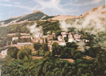 Named contemporary work « Village de Corse », Made by ANDRé FEODOROFF