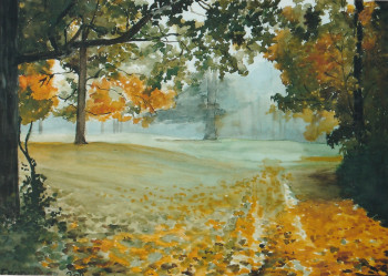 Named contemporary work « Automne en sous bois », Made by ANDRé FEODOROFF