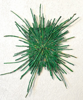 Named contemporary work « Green tree Twig », Made by ROMROS