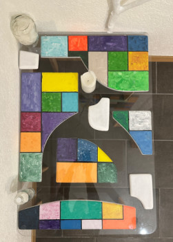 Named contemporary work « Patchwork Table », Made by ROMROS