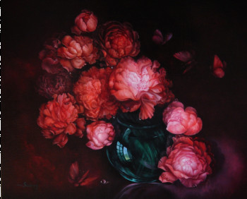 Named contemporary work « pivoines », Made by SOANN