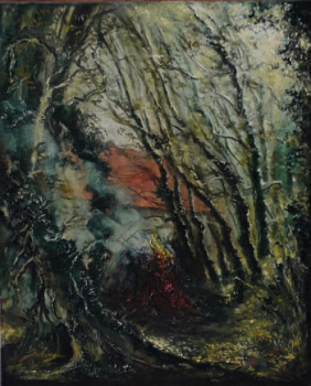 Named contemporary work « feu de sous bois », Made by SOANN