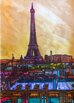 Named contemporary work « Eiffel Tower Paris 2 », Made by ERIC ERIC