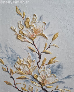 Named contemporary work « Magnolia 2 », Made by NELLY SIMON