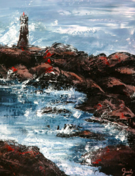 Named contemporary work « Côte sauvage et phare », Made by GUELY