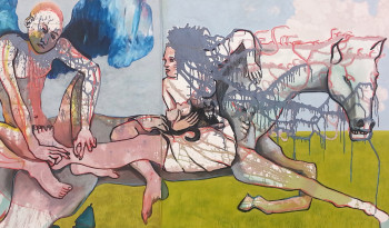 Named contemporary work « la mujer el angel y el caballo », Made by ISIDORE