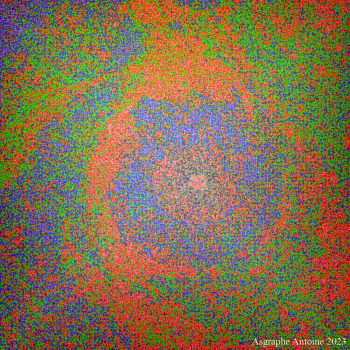 Named contemporary work « TABLEAU  NUMERIQUE  N1  - MES  GALAXIES  EN  COULEUR », Made by ASGRAPHE2023