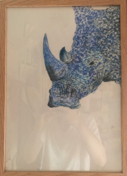 Contemporary work named « Rhinocéros bleue », Created by PASTOR-BOINAY