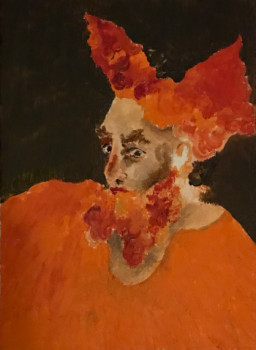 Named contemporary work « L'homme a la tête orange », Made by PASTOR-BOINAY