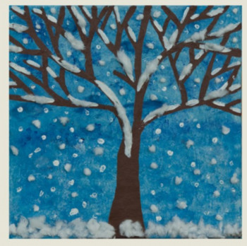 Contemporary work named « Hiver Bleu », Created by LA NATURE D'EFELIA