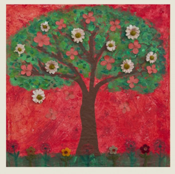 Contemporary work named « Printemps Rouge », Created by LA NATURE D'EFELIA