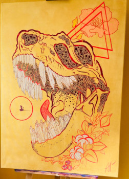 Named contemporary work « T-Rex Gokul Floral N•28 », Made by TULIESTULL