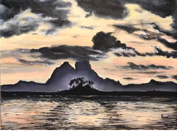 Named contemporary work « Bora Bora », Made by ANNE AMOUROUX