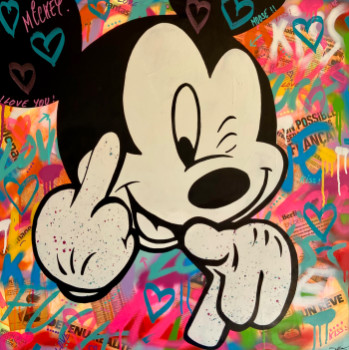 Named contemporary work « Mickey Fuck », Made by ILLIAN S