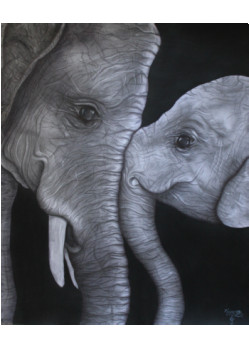 Named contemporary work « Éléphants », Made by MOE