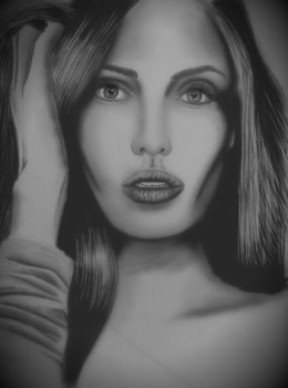 Named contemporary work « Angelina Jolie portrait », Made by OLIVIER BRAUN