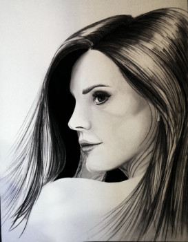 Named contemporary work « Lana del Rey portrait », Made by OLIVIER BRAUN