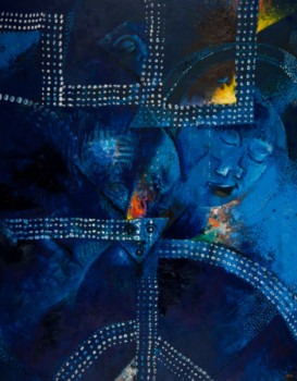 Named contemporary work « Nuit bleu », Made by BAH BARKINADHO