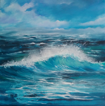 Named contemporary work « Windy blue », Made by ROSE