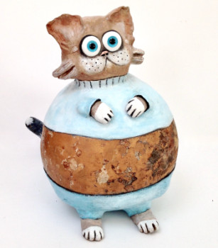 Named contemporary work « Chat Leopold, série CalbinoOz », Made by ELEANOR GABRIEL