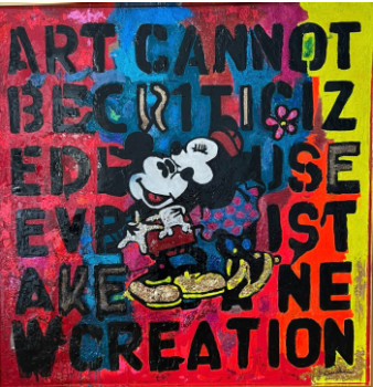 Named contemporary work « Mickey & Minnie in Love », Made by POPARTKUSTOM