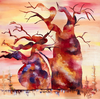 Named contemporary work « Baobabs amoureux », Made by CHARM