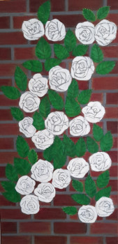 Named contemporary work « ROSIERS BLANC 1 1 », Made by FABRICE DURIEUX