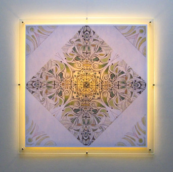 Named contemporary work « MANDALA vert », Made by LAULPIC