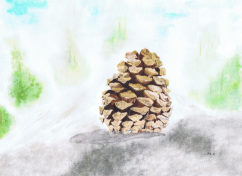 Named contemporary work « Pine cone », Made by MIHA