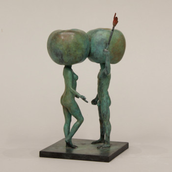 Named contemporary work « Adam et Eve, deux pommes moyen format. N°3/8 », Made by GUILLAUME WERLE