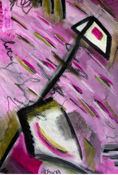 Named contemporary work « PURPLE RAIN », Made by VIRGINIE_BERGAR_ARTIST