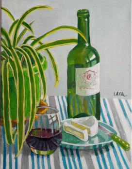 Named contemporary work « vin et fromage », Made by LAYAL DALALE