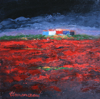 Named contemporary work « Marais rouge », Made by JEAN-FRANçOIS CLEMENCEAU