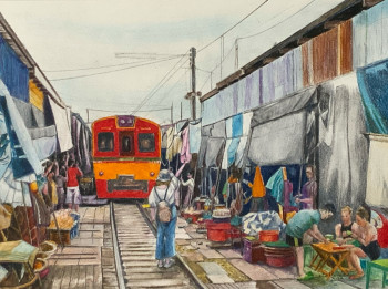 Named contemporary work « Transport en étale dés commerces », Made by JACQUES TAFFOREAU