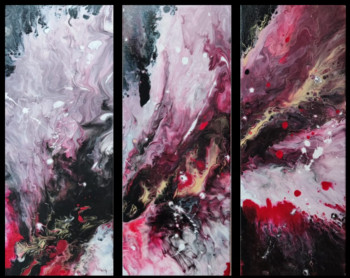 Named contemporary work « Red Galaxy », Made by LES TABLEAUX D'ANGE