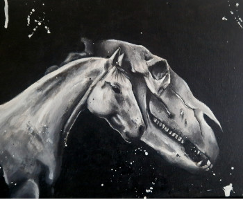 Named contemporary work « Horses », Made by ANABEL