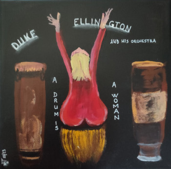 Named contemporary work « Duke Ellington-A drum is a woman », Made by MARIE-LAURE TOURNIER