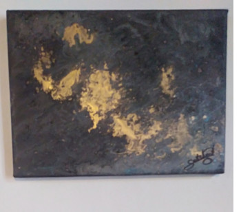 Named contemporary work « Charbon d'or », Made by SYLVIE GOTTELAND