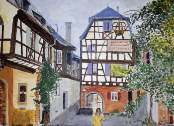 Named contemporary work « Riquewihr », Made by FRANCIS MICHOT