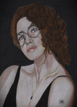 Named contemporary work « Femme à lunettes », Made by PIRDESSINS