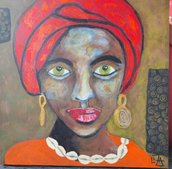 Named contemporary work « Femme africaine », Made by LIZA