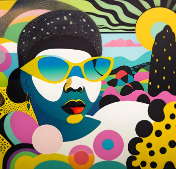 Named contemporary work « Sunglasses », Made by LOUMA