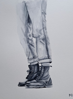 Named contemporary work « Dr martens », Made by MARIEKA
