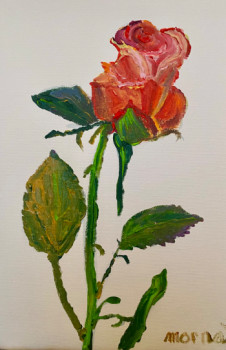Named contemporary work « Ma rose », Made by MATHIAS MORNAT