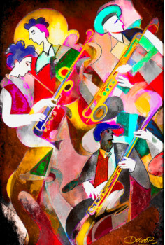 Named contemporary work « Colorful jazz band 1 », Made by DORON B