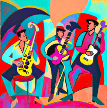 Named contemporary work « Colorful jazz band 2 », Made by DORON B