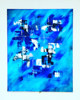 Named contemporary work « grand bleu », Made by LAURENT LENA