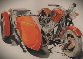 Named contemporary work « Sidecar, liberté partagée », Made by PIRDESSINS