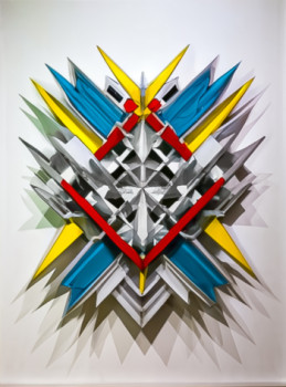 Named contemporary work « etude preparatoire origami 11 », Made by @TEDRUB, MR PAINT, WISS, MAITRE COUQUE